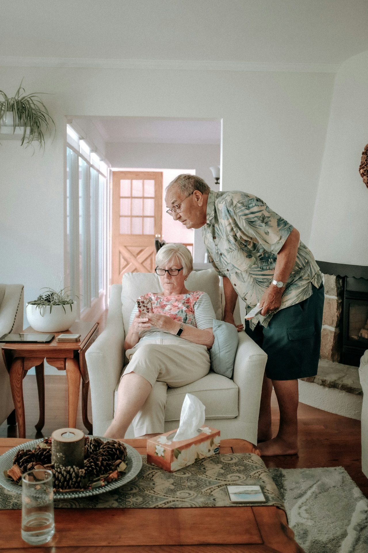 Senior couple reviewing life settlement options together